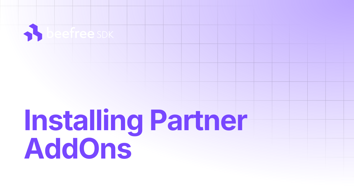 Installing Partner AddOns | Beefree SDK