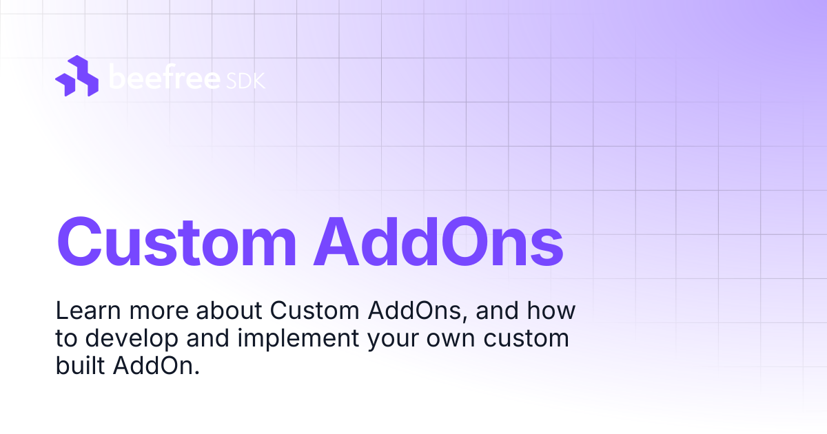 Custom AddOns | Beefree SDK