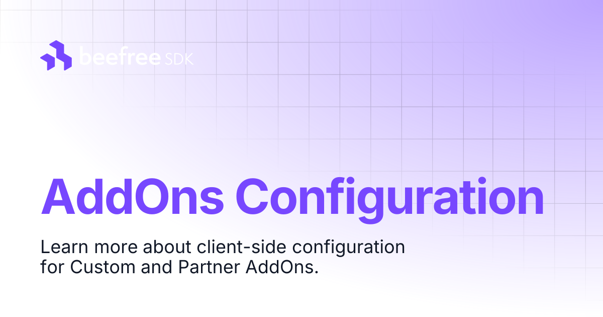 AddOns Configuration | Beefree SDK
