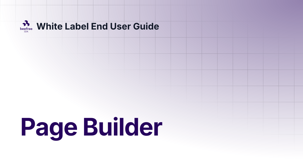 Page Builder | White Label End User Guide